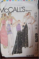 6875 MCCALLS  LOW BACK BIAS TOP, STRAPS OR NOT, LONG SKIRT, PANTS PATTERN 12 34"